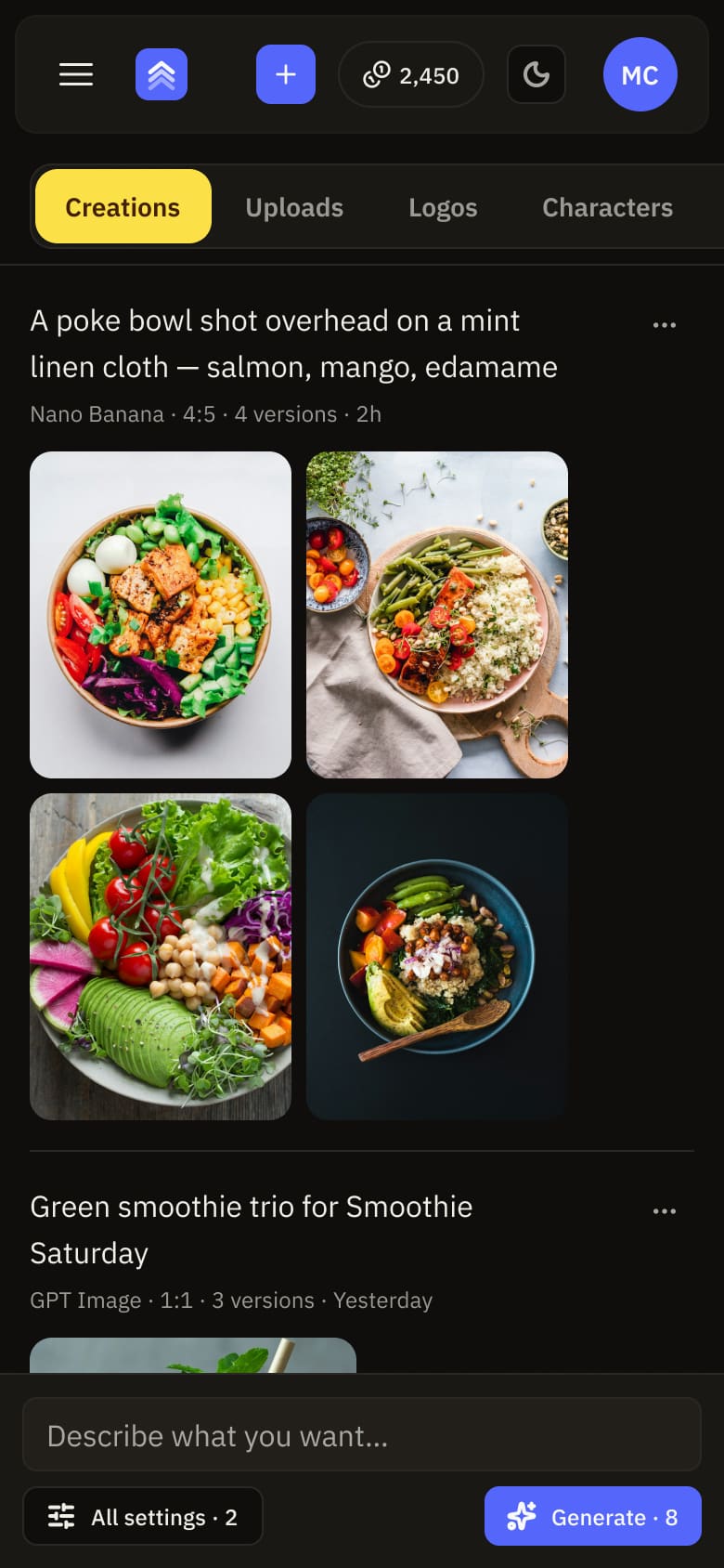 Media on a phone: pictures the art director made for a demo brand